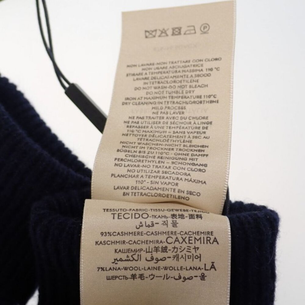 Gucci GG Logo Gloves S 4 Gacx 4179 Gloves Cashmere Wool Navy - Picture 4 of 5